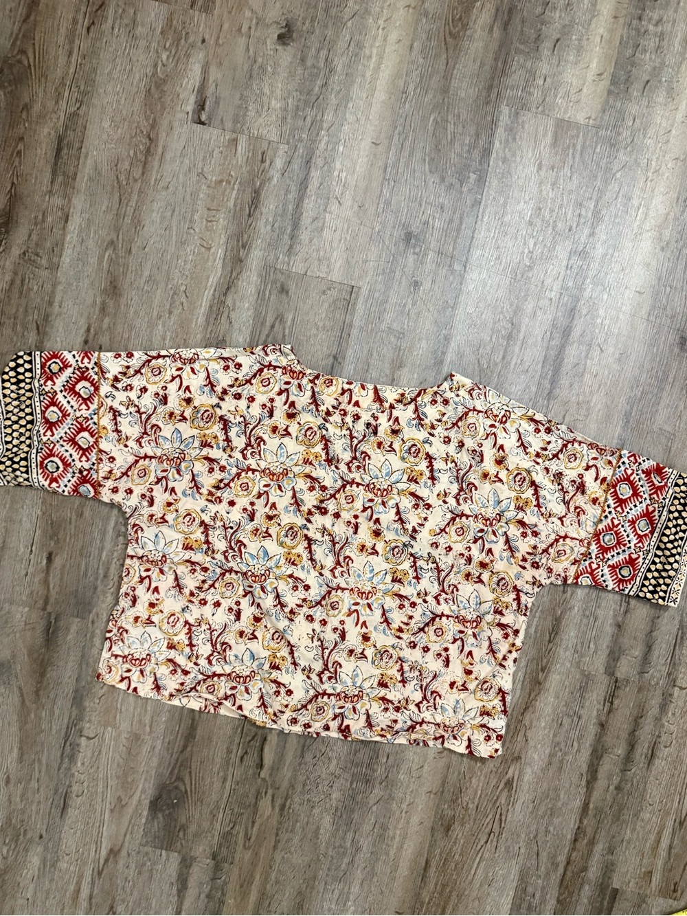 Pure Jill • J. Jill • Organic Cotton Kalamkari Boatneck Kimono Top - Picture 2 of 12